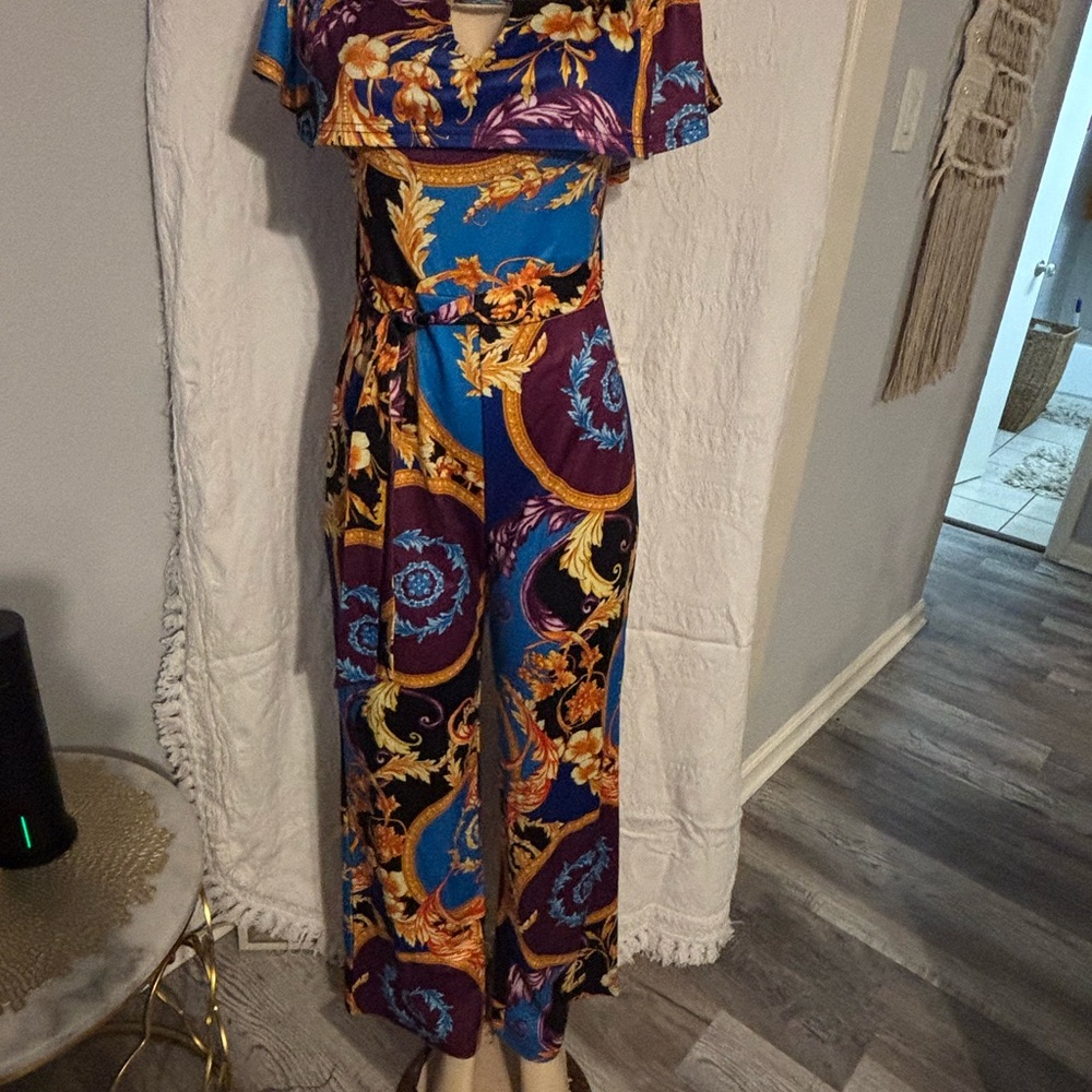 Vibrant Blue and Purple Jumpsuit